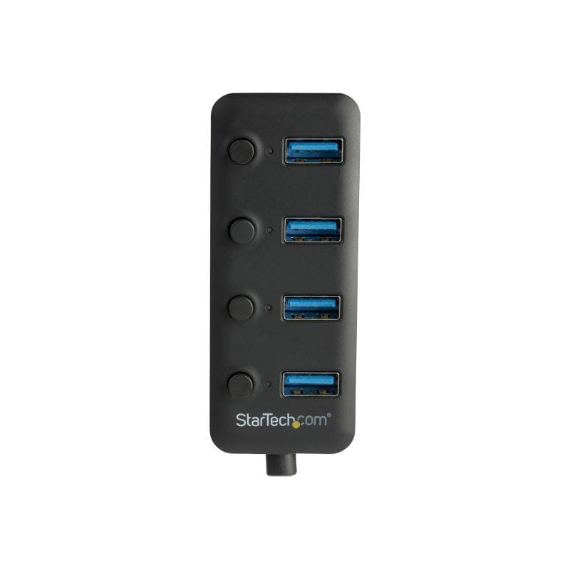 STARTECH.COM 4 Port USB3.0 Hub - 4xUSB-A mit individuellen An/Aus-Schaltern - Mobiler USB3.0 Verteil