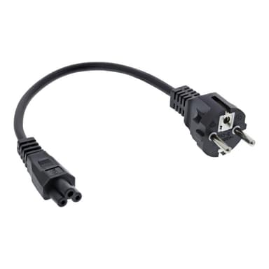 INLINE - Stromkabel - CEE 7/7 (S) bis 3-polig - 30cm - Schwarz (16656T)