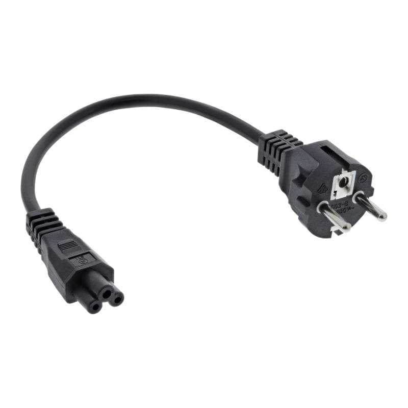 INLINE - Stromkabel - CEE 7/7 (S) bis 3-polig - 30cm - Schwarz (16656T)