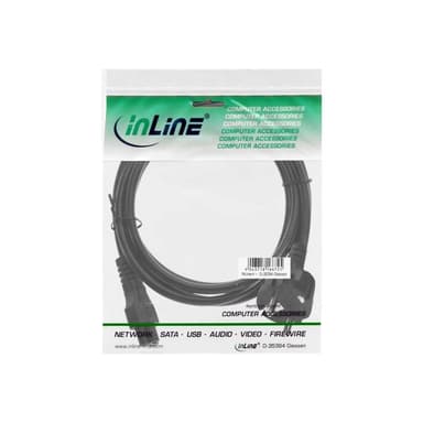 INLINE - Stromkabel - CEE 7/7 (S) bis 3-polig - 30cm - Schwarz (16656T)