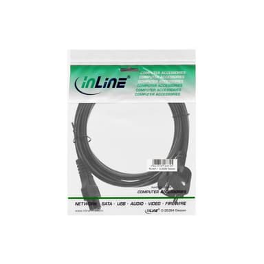 INLINE - Stromkabel - CEE 7/7 (S) bis 3-polig - 30cm - Schwarz (16656T)