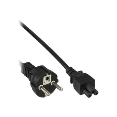 INLINE - Stromkabel - CEE 7/7 (S) bis 3-polig - 30cm - Schwarz (16656T)