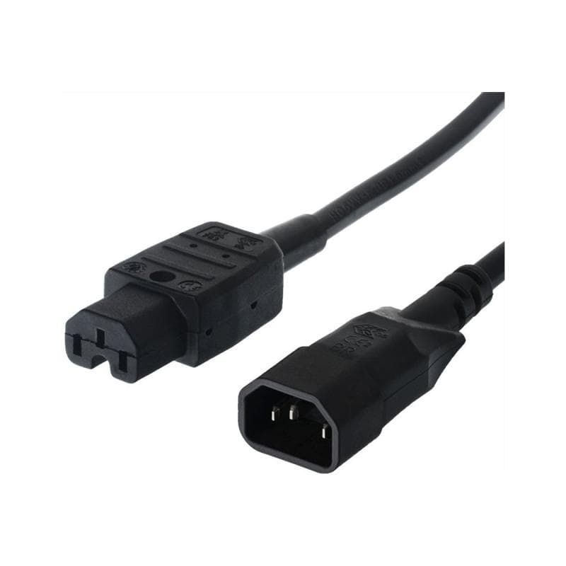 BACHMANN Netzkabel Kaltgerätestecker Stecker (IEC320 C14) - Warmgeräte Kupplung (IEC320 C15)