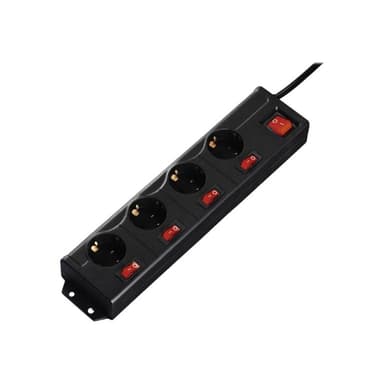 HAMA ″4 + 2,50cm (1″) - Verlängerungsschnur - Wechselstrom 230 V - 3500 Watt - Ausgangsanschlüsse: 4