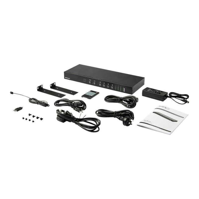 STARTECH.COM 4x4 HDMI Matrix Switch mit Audio- und Ethernet-Steuerung - 4K 60Hz - HDMI-Switch - Rack