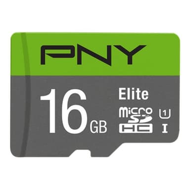 PNY Micro SD Card Elite 16 GB HC Class 10  UHS I  U1  SD adapter