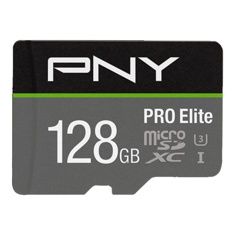 PNY MICRO-SD Card PRO ELITE 128GB Class 10 XC UHS I U3 A1 V30 SD adapter