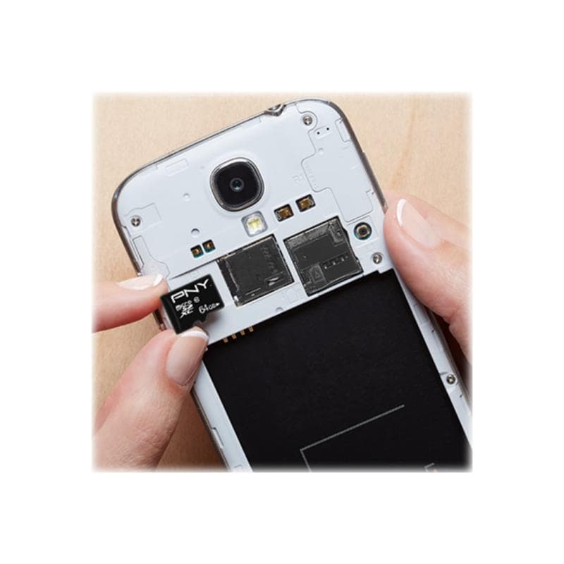 PNY Micro SD Card Performance Plus 64GB XC Class 10 SD adapter