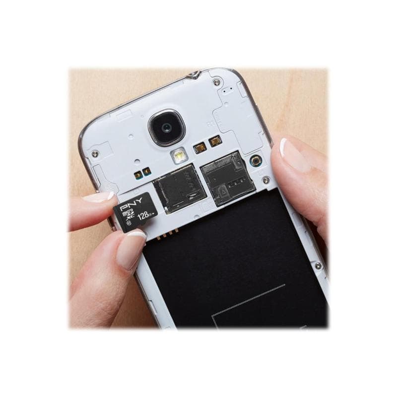 PNY Micro SD Card Performance Plus 128GB XC Class 10 SD adapter