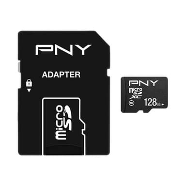 PNY Micro SD Card Performance Plus 128GB XC Class 10 SD adapter