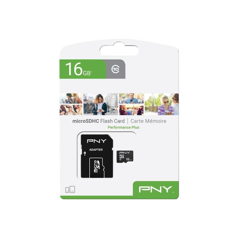 PNY Micro SD Card Performance Plus 16GB HC Class 10 SD adapter