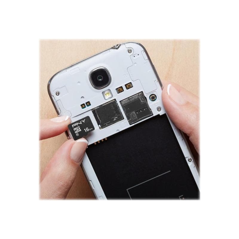 PNY Micro SD Card Performance Plus 16GB HC Class 10 SD adapter