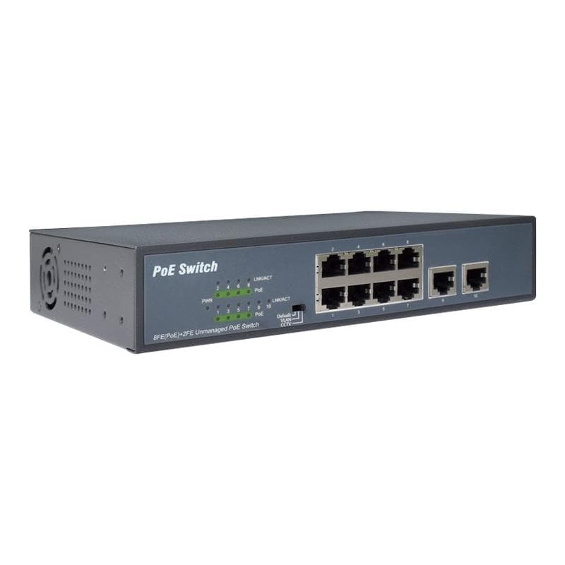 DIGITUS 8-Port Fast Etherent PoE-Switch + 2 Uplinks