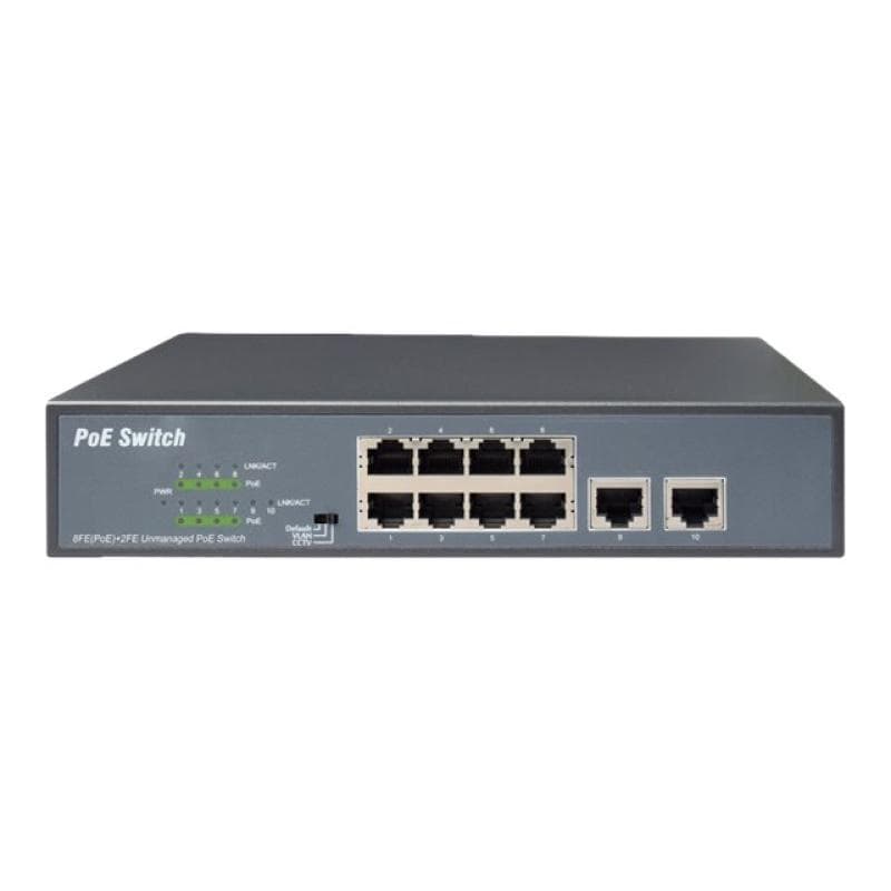 DIGITUS 8-Port Fast Etherent PoE-Switch + 2 Uplinks
