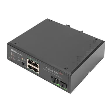 DIGITUS Industrieller 4-Port Gigabit PoE+ Switch mit 2x Uplink