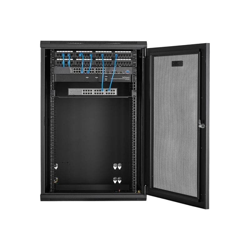 STARTECH.COM 18HE Wandmontage Server Rack - bis zu 51cm tief - Gehäuse mit Scharnier