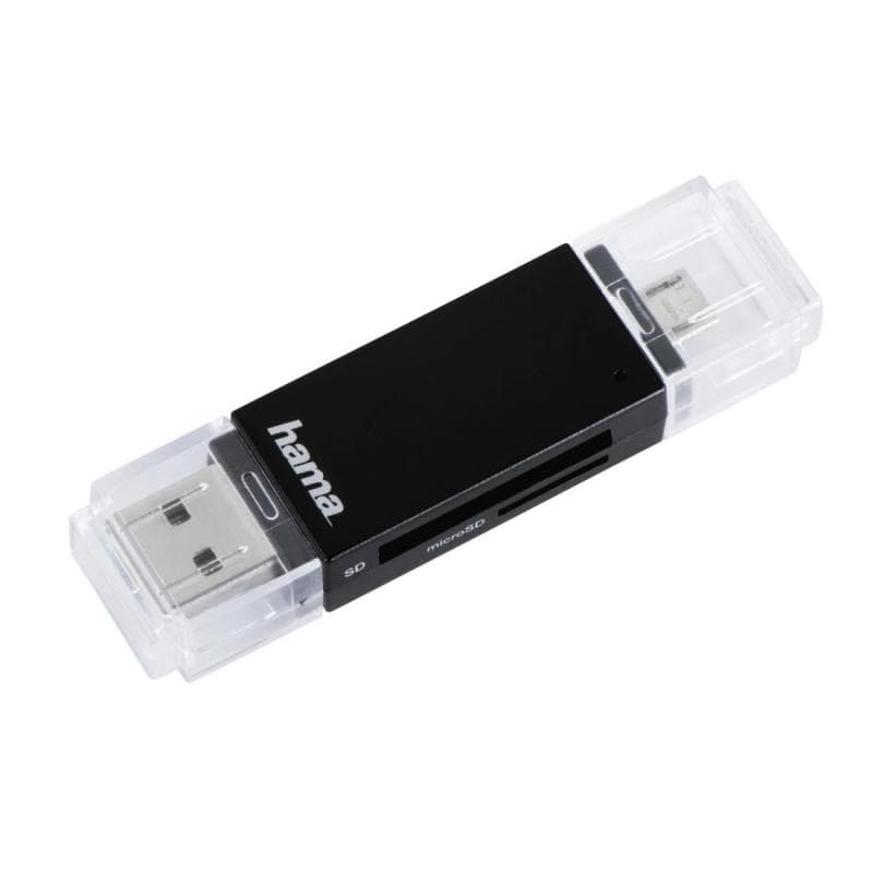 HAMA USB 2.0 OTG Kartenleser Basic  SD/microSD Schwarz