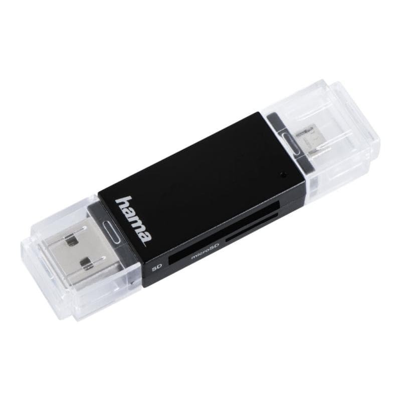 HAMA USB 2.0 OTG Kartenleser Basic  SD/microSD Schwarz