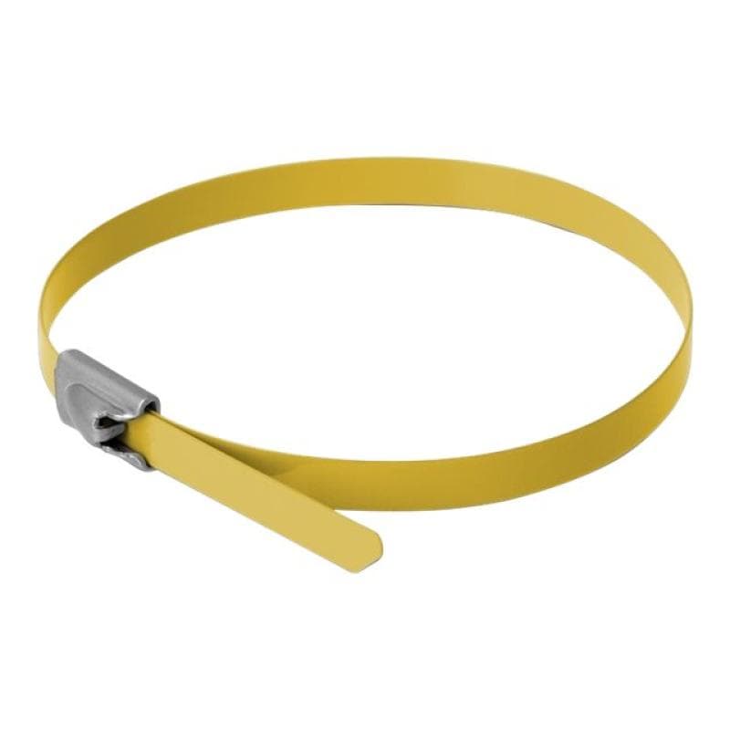 DELOCK Edelstahlkabelbinder L 500 x B 4,6 mm gelb 10 Stück