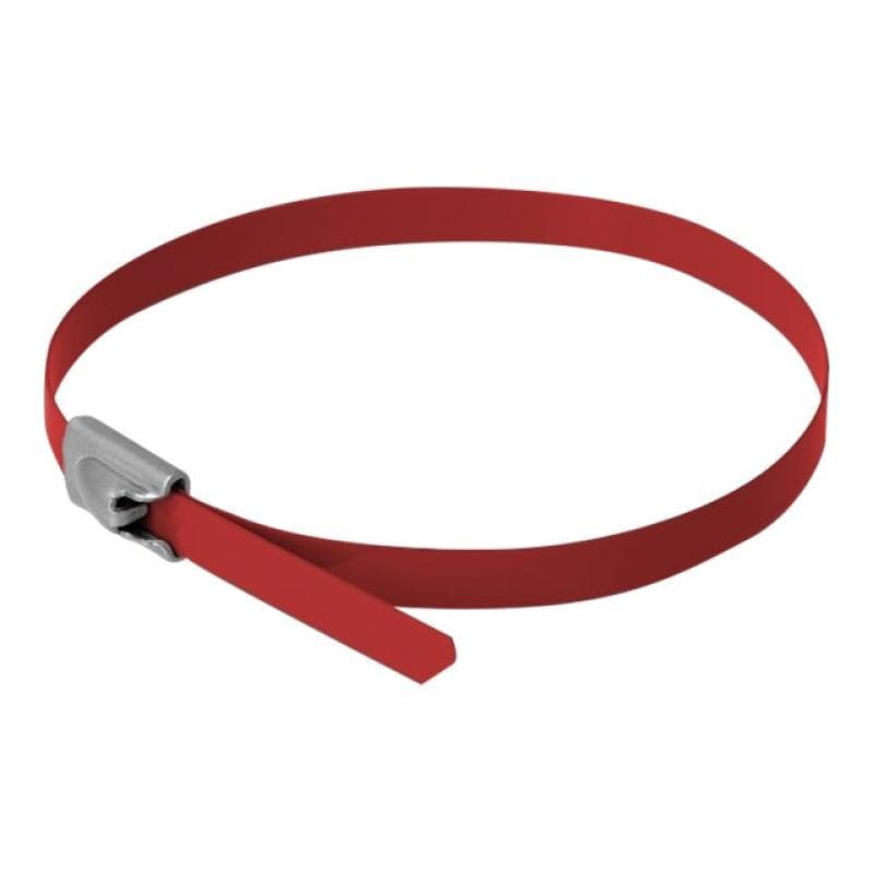 DELOCK Edelstahlkabelbinder L 400 x B 4,6 mm rot 10 Stück