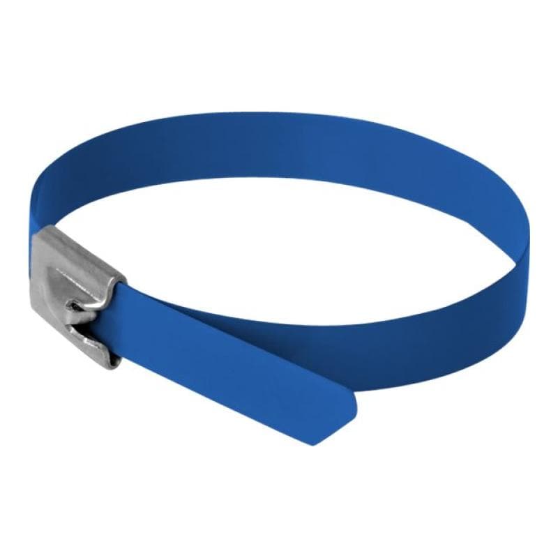 DELOCK Edelstahlkabelbinder L 400 x B 7,9 mm blau 10 Stück