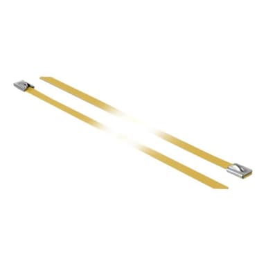DELOCK Edelstahlkabelbinder L 500 x B 7,9 mm gelb 10 Stück