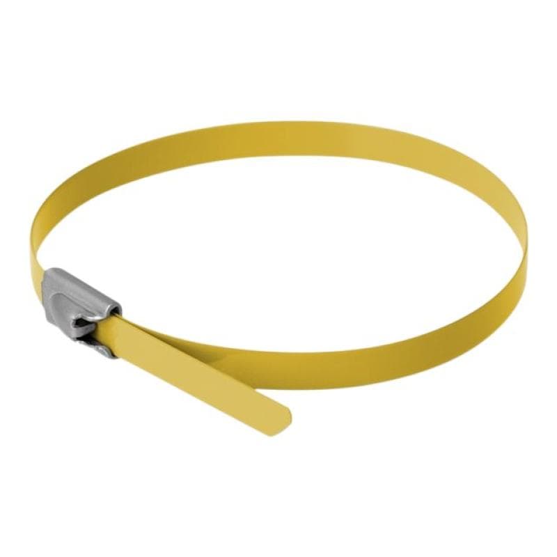 DELOCK Edelstahlkabelbinder L 400 x B 4,6 mm gelb 10 Stück