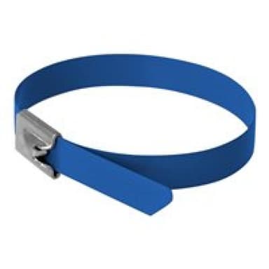 DELOCK Edelstahlkabelbinder L 200 x B 7,9 mm blau 10 Stück