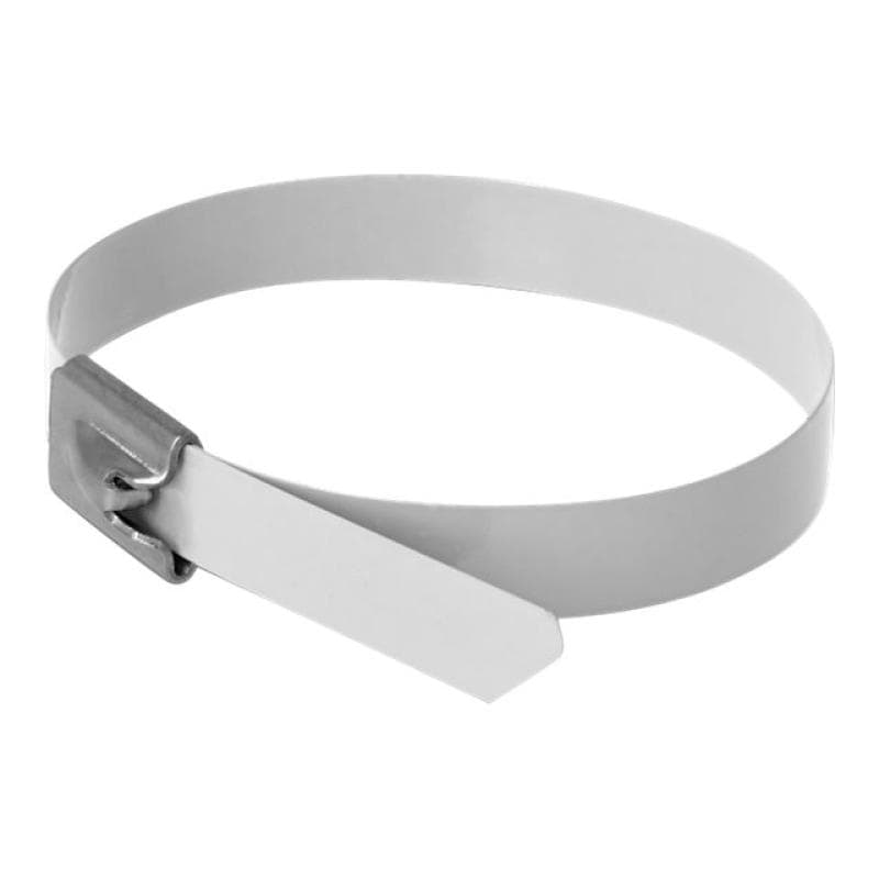 DELOCK Edelstahlkabelbinder L 400 x B 7,9 mm weiß 10 Stück