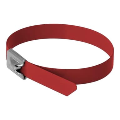 DELOCK Edelstahlkabelbinder L 500 x B 7,9 mm rot 10 Stück