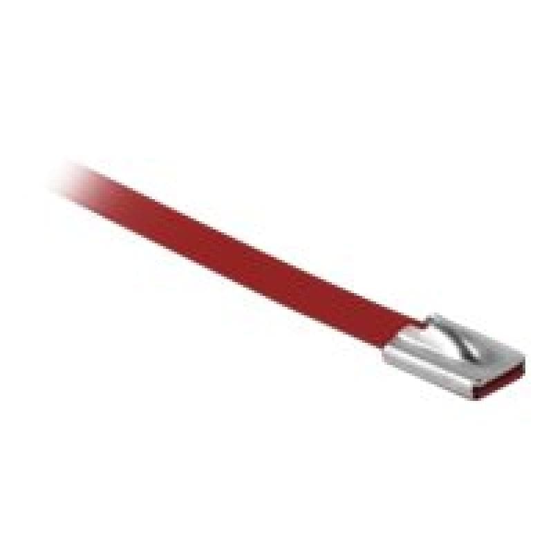 DELOCK Edelstahlkabelbinder L 500 x B 7,9 mm rot 10 Stück