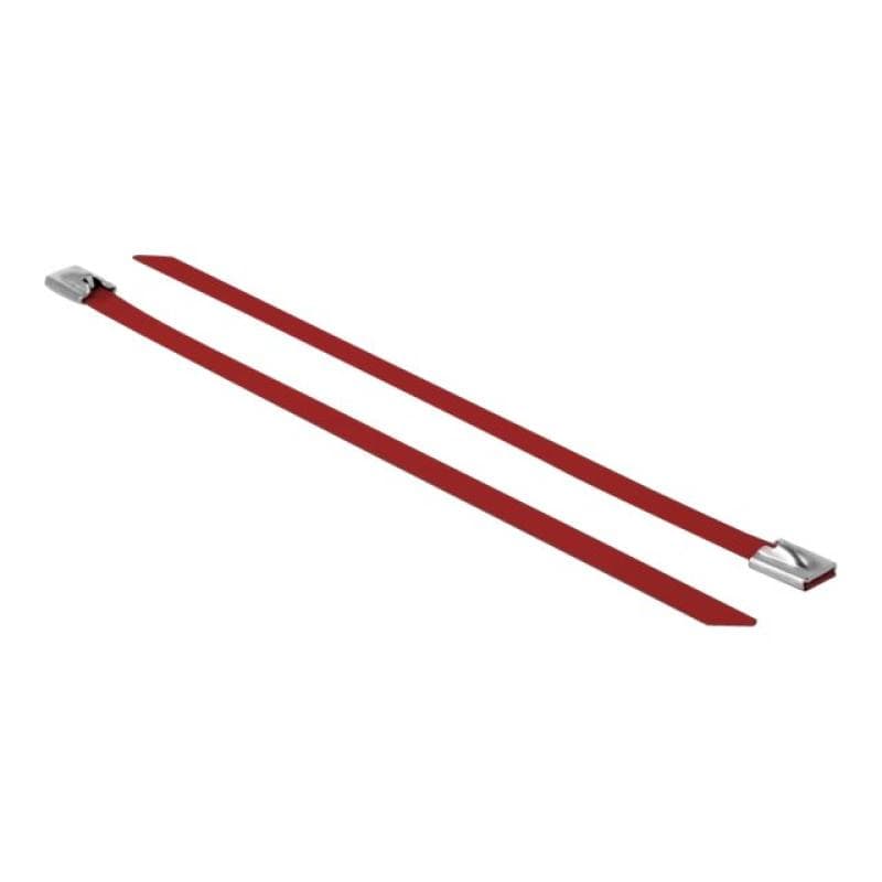 DELOCK Edelstahlkabelbinder L 200 x B 7,9 mm rot 10 Stück