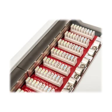 DIGITUS CAT 6A Patch Panel, geschirmt, 12-Port, 1HE, 10″, grau