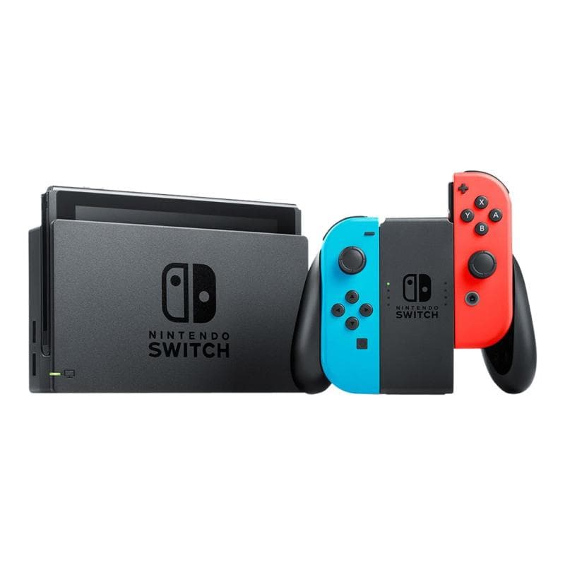 NINTENDO Switch Konsole V2, neon-rot / neon-blau
