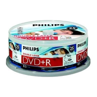 PHILIPS 25xDVD+R Double Layer printable Inkjet 8,5GB 240Min 8x CakeBox