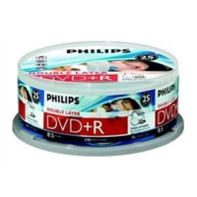 PHILIPS 25xDVD+R Double Layer printable Inkjet 8,5GB 240Min 8x CakeBox