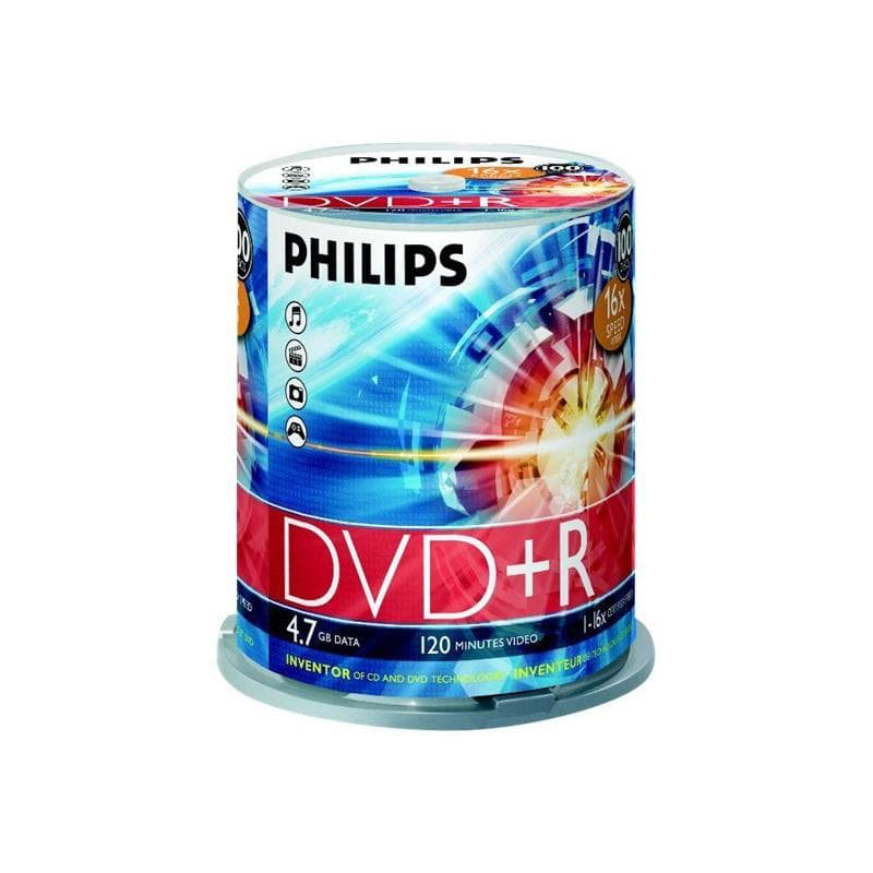 PHILIPS 100xDVD+R 4,7GB 120Min 16x CakeBox