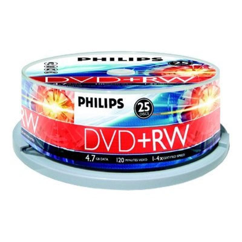 PHILIPS 25xDVD+RW 4,7GB 120Min 4x CakeBox