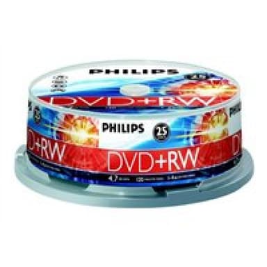 PHILIPS 25xDVD+RW 4,7GB 120Min 4x CakeBox
