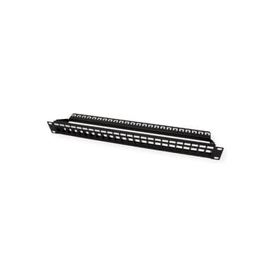 ROLINE 19Zoll Keystone Patchpanel 24Port Cat6e ungeschirmt schwarz ohne Module