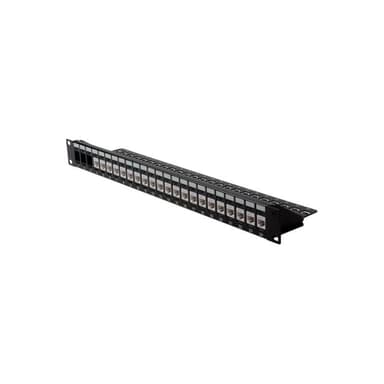 ROLINE 19Zoll Keystone Patchpanel 24Port Cat6e ungeschirmt schwarz ohne Module