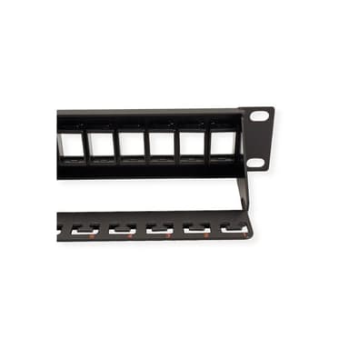 ROLINE 19Zoll Keystone Patchpanel 24Port Cat6e ungeschirmt schwarz ohne Module
