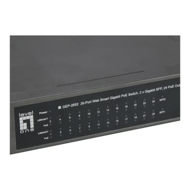LEVEL ONE LevelOne Switch 24x GE GEP-2651      2xGSFP     370W 24xPoE+