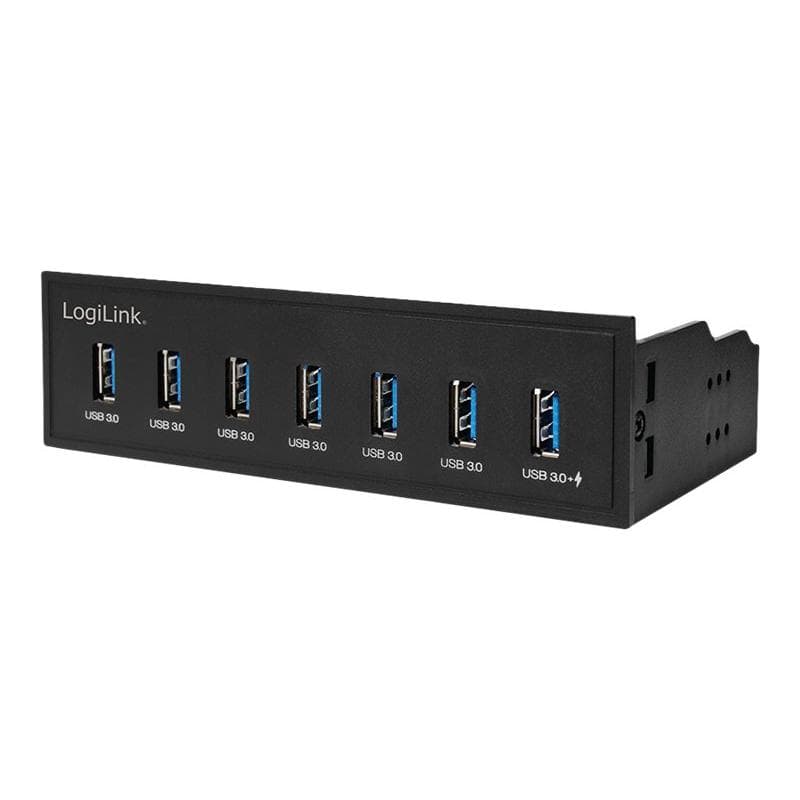 LOGILINK USB HUB 3.0, 7-Port, 5,25″ intern + Schnelladeport