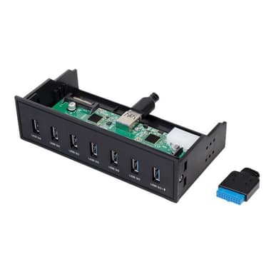 LOGILINK USB HUB 3.0, 7-Port, 5,25″ intern + Schnelladeport