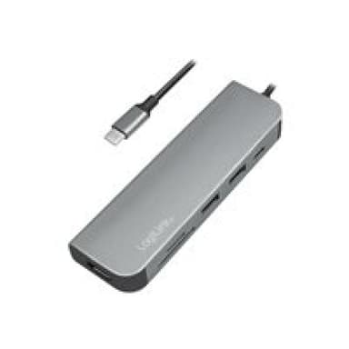 LOGILINK USB-C HUB, HDMI, PD, Kartenleser, USB 3.2 GEN 1x1