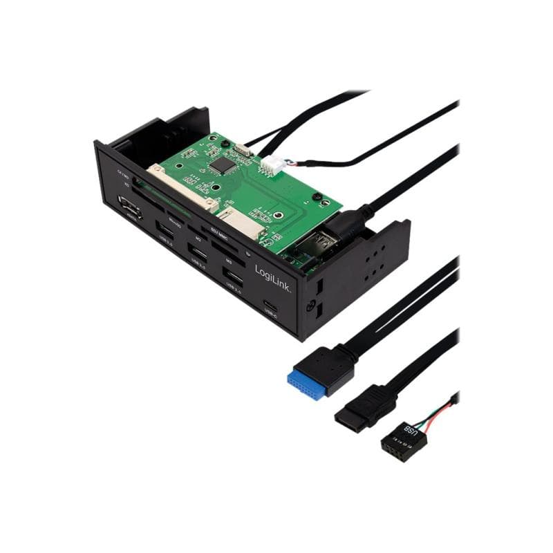 LOGILINK USB HUB 3.0 mit 6-fach Kartenleser schwarz