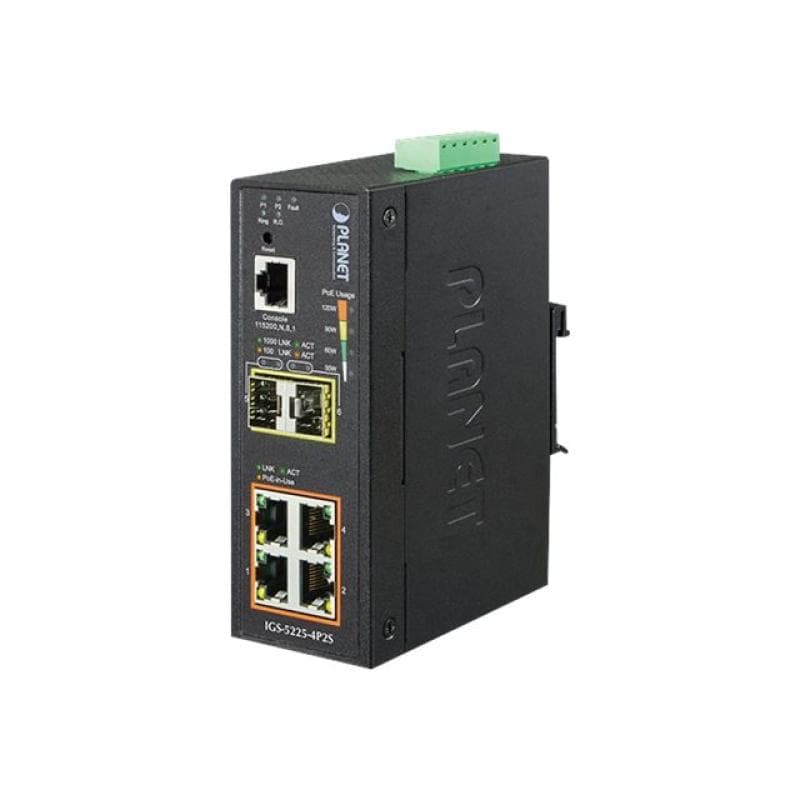 PLANET TECHNOLOGY Planet IGS-5225-4P2S L2+ Industrial 4-Port GB 802.3at PoE +