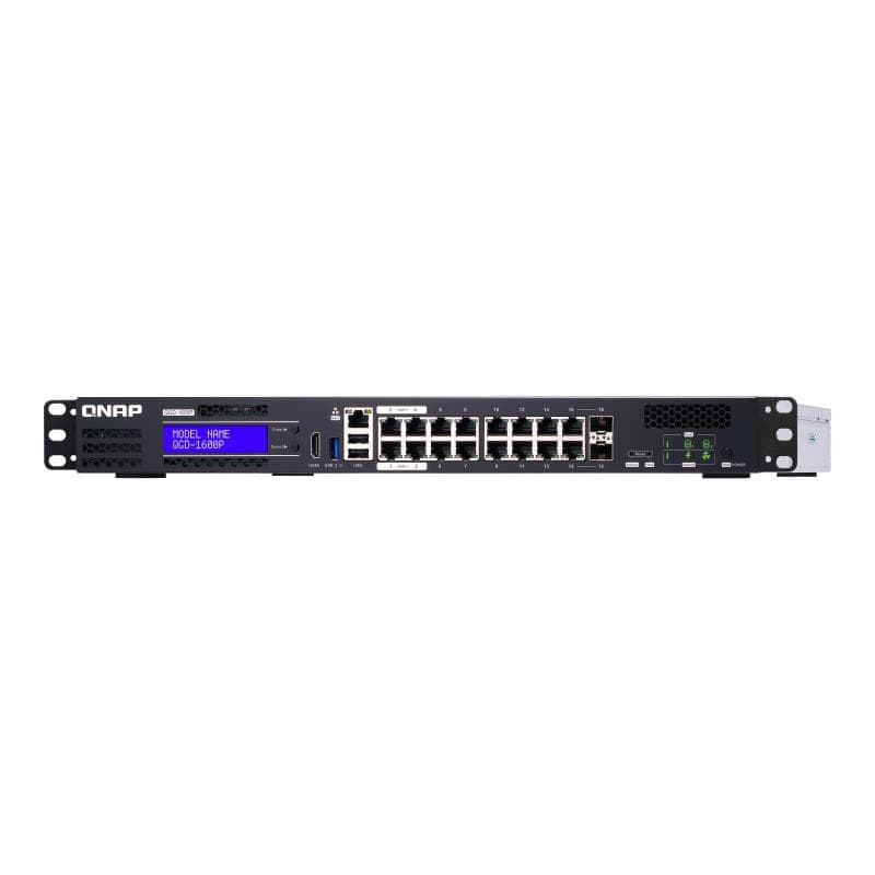 QNAP QGD-1600P-4G QGD-1600P 16x 1GbE PoE Ports mit 2x RJ45 und SFP+ combo ports