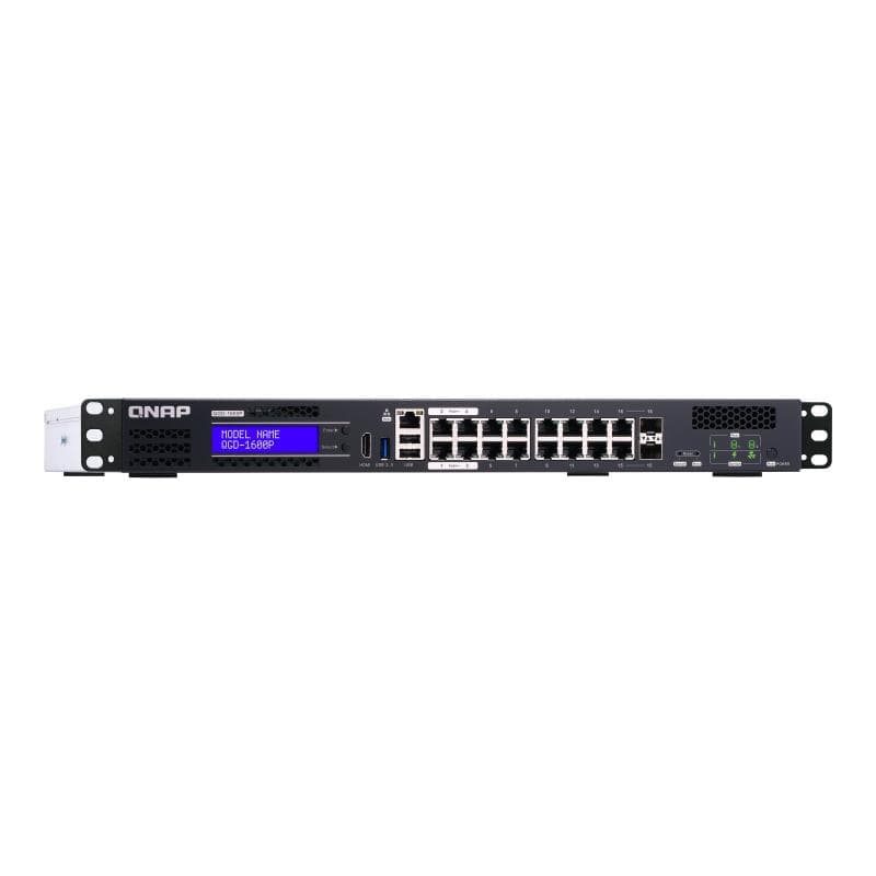 QNAP QGD-1600P-4G QGD-1600P 16x 1GbE PoE Ports mit 2x RJ45 und SFP+ combo ports